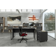 Bureau de direction design industriel BELAIR - pieds métal, bois mélaminé, finitions modernes, livraison rapide_2