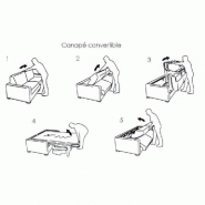 Canapé lit compact Intenso 140 cm convertible express - Matelas 16 cm tweed taupe sable_2