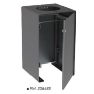 Corbeille publique 120 litres - KUB avec porte frontale et options de couvercle en acier ou bois_2
