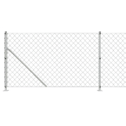 Vidaxl clôture en mailles de chaîne avec bride argenté 1x25 m 154041_2