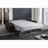 Canapé convertible express IMOLA - Matelas 18 cm - Sommier à lattes Renatonisi - 140x197 cm - Marron_2