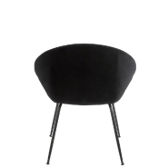 Chaise TROE ronde - Noir - Design rétro avec accoudoirs - Structure métal - Assise tissu et mousse_2