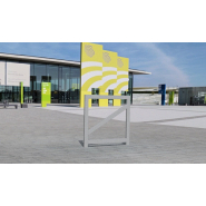 Barrière pour collectivité en acier inoxydable - Référence BTB100 - Hauteur 1000 mm - Longueur 1000 mm_2