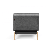 Fauteuil design convertible Dublexo Eik - Lit 90x115 cm - Pieds chêne naturel - Tissu Twist Charcoal_2