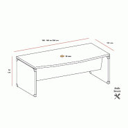 Bureau arqué X time avec pieds bois - Quadrifoglio. - 160, Orme_2