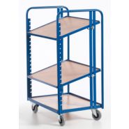 Chariot porte-bacs Kalidesk - 200 kg - Plateaux bois inclinables - CC001-0462_2