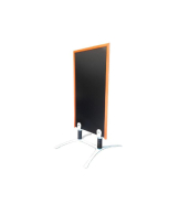 Panneau trottoir - Piétement métal blanc avec cadre bois dimensions 120 x 65 cm - Référence : PFN48OR_2