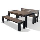 Table Pique Nique en Plastique Recyclé Hyde Park avec 1 banc et 1 banquette - Label Ange Bleu_2