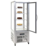 Vitrine à pâtisserie sur roulettes avec 4 côtés vitrés_2