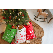 Tote bag publicitaire en intissé RPET - motif de Noël - anses pré-découpées - 80 g/m²_2