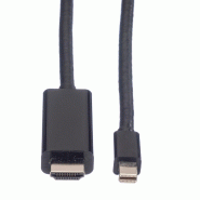 VALUE Mini DisplayPort Câble, Mini DP - UHDTV, M/M, noir, 1 m_2