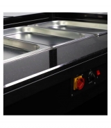 Vitrine chauffante meuble présentoir - 3 bacs GN 1/1 - 1,25 m - Éclairage LED - Thermostat intégré - CHR_2