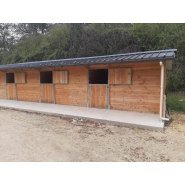 5 boxes en ligne en bois Douglas - BOX028 - Abri spacieux et robuste pour chevaux_2
