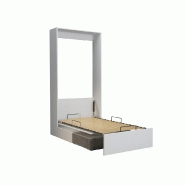 Armoire lit escamotable Dynamo Sofa - canapé intégré - blanc et tissu gris - couchage 90x200 cm_2