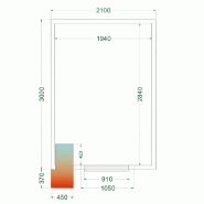 Chambre froide positive 11,24 m3 (2100 x 3000 x 2200 mm) avec monobloc de paroi et porte 850_2