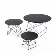 Innovation Living - Table basse design GRIDS taille S en chêne wengé et acier noir_2