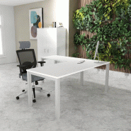 Bureau d'angle Tempo - Mobel Linea. - 180, Alu, Blanc, Non_0