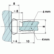 Joint d'étanchéité tubulaire - 100 cm - pour bas de porte ou pare-baignoire - pour verre de 4 et 6 mm d'épaisseur - Clipsable_2