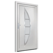 Vidaxl porte d'entrée blanc 98x190 cm pvc 3187862_2