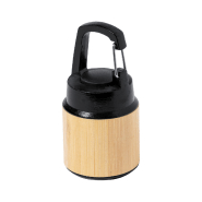 Lampe de poche en bambou - plastique ABS - LED COB avec mousqueton - piles bouton incluses_2