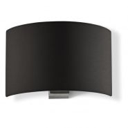 Applique murale demi-lune E27 40W - abat-jour en coton noir - design épuré et contemporain_2