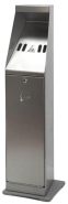 Cendrier sur pied - Colonne acier thermolaqué noir ou inox - 4.4 litres_2