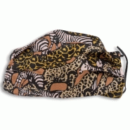 Masque lavable en coton imprimé safari - doublé coton beige - Made in France - 9x18 cm_2