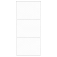 Vidaxl porte coulissante blanc 90x205 cm verre trempé aluminium 155205_2