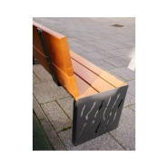 Banc public bois et acier Venise - 3 lames de bois - réf : 209416.Gpro.Chec_2