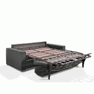 Canapé convertible express Premium 140 cm - Sommier à lattes Renatonisi - Matelas Bultex - Velours noir - Fabrication italienne_2