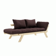Banquette méridienne convertible futon BEBOP - Pin naturel - Coloris marron - Couchage 75x200 cm - Karup_2