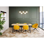 Table de réunion personnalisable Tonneau - ovale ou ronde avec piètements design et grand choix de coloris_2