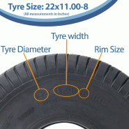 22x11.00-8 Lawnmower Grass Turf Tyre 4-ply Tubeless Journey P512 Off Road 670kgs_2