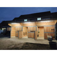 Box avec ouverture intégrale - BOX037 - LCI Cheval - Bois Douglas 48mm - Acier Galvanisé 12x12cm - Toiture Bac Acier_2