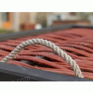 Coffre cache poubelle avec couvercle à poignée en cordage