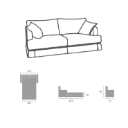 Canapé convertible express VIENA 120x190 cm - Base juponnée - Tissu personnalisable - Matelas 13 cm_2