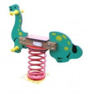 Jeu sur ressort dinosaure - 2 à 6 ans - Hauteur de chute 0,53m - Essence PIN NORD ROUGE_2