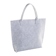 Sac shopping personnalisé - en feutre RPET avec poche imprimée - poignées courtes et soufflet_2