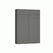 Lit escamotable Dynamo gris mat - couchage 140 x 200 cm avec rangements intégrés_2