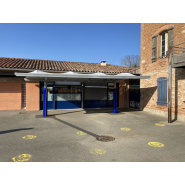 Préau d'école, crèche, garderie, collège ou lycée sur mesure - En toile tendue de qualité - Texabri_2