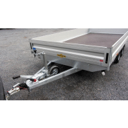 Remorque plateau HUMBAUR HT 304121 - 2 essieux, roues dessous, ridelles alu, dimensions 4100x2100 mm_2