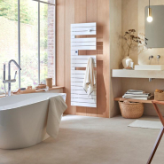 Sèche-serviettes connecté Nefertiti mât à gauche 500W blanc carat - Atlantic - 850013_2