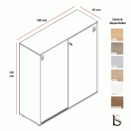 Armoire avec portes coulissantes - Quadrifoglio - Orme, Avec socle de finition, Moyenne_2