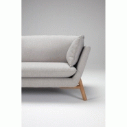 Canapé HOME 3 places - Gris clair - Piétement en chêne massif verni clair - Design scandinave_2