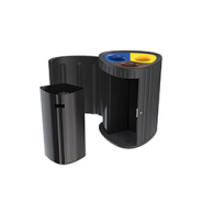 Corbeille tri sélectif - traitement anti-UV - 3 bacs de 30L chacun - TIERCE_2