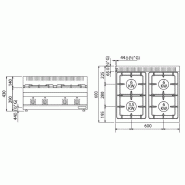 Cuisinière à gaz - 16 kW - 4 brûleurs  - Mario 600 | GGM -GHK66-E_2