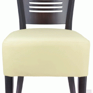 Chaise d'intérieur Amilly en bois assise tapissée en simili cuir beige -par 2 Valero_2