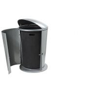 Portée Austin - Poubelle publique Landscape - Corps conique avec couvercle dôme et ouverture supérieure_3