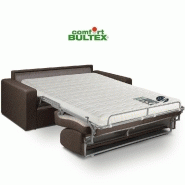 Canapé convertible express CRÉPUSCULE - Matelas Bultex 140 cm - Polyuréthane marron - Fabrication italienne_2