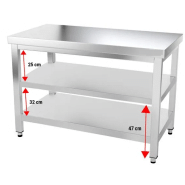 Table en inox centrale 120 x 70 cm en 3 niveaux_2